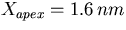 $X_{apex} = 1.6 \, nm$